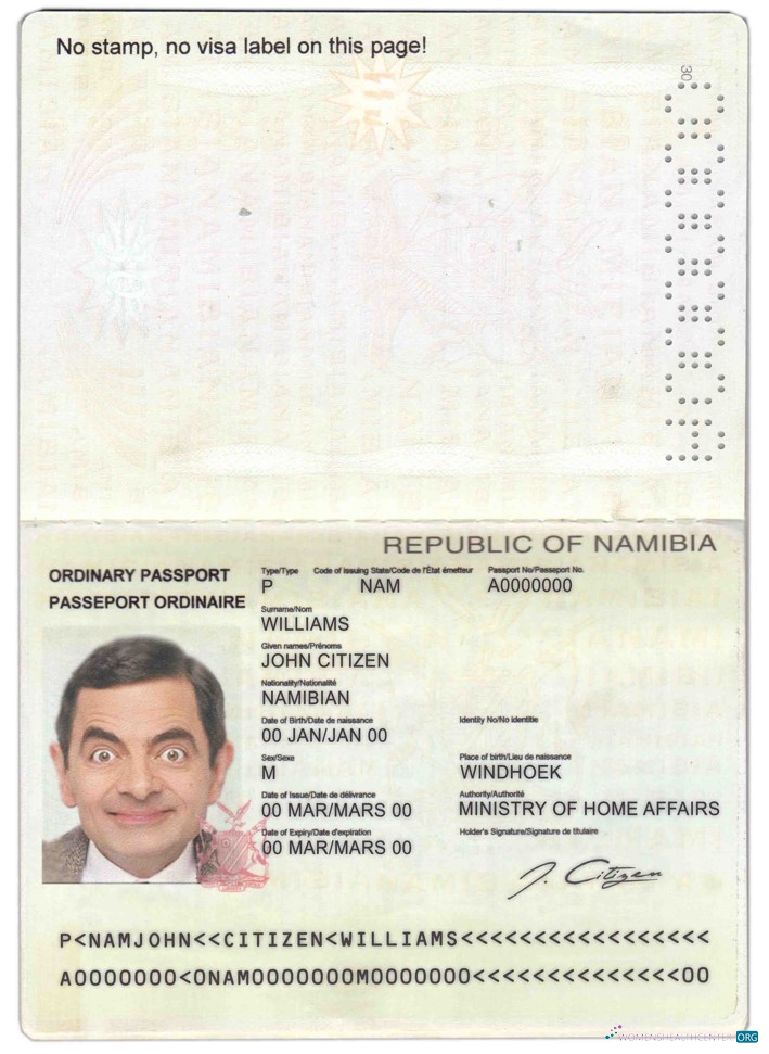 Download Namibia passport Photoshop template